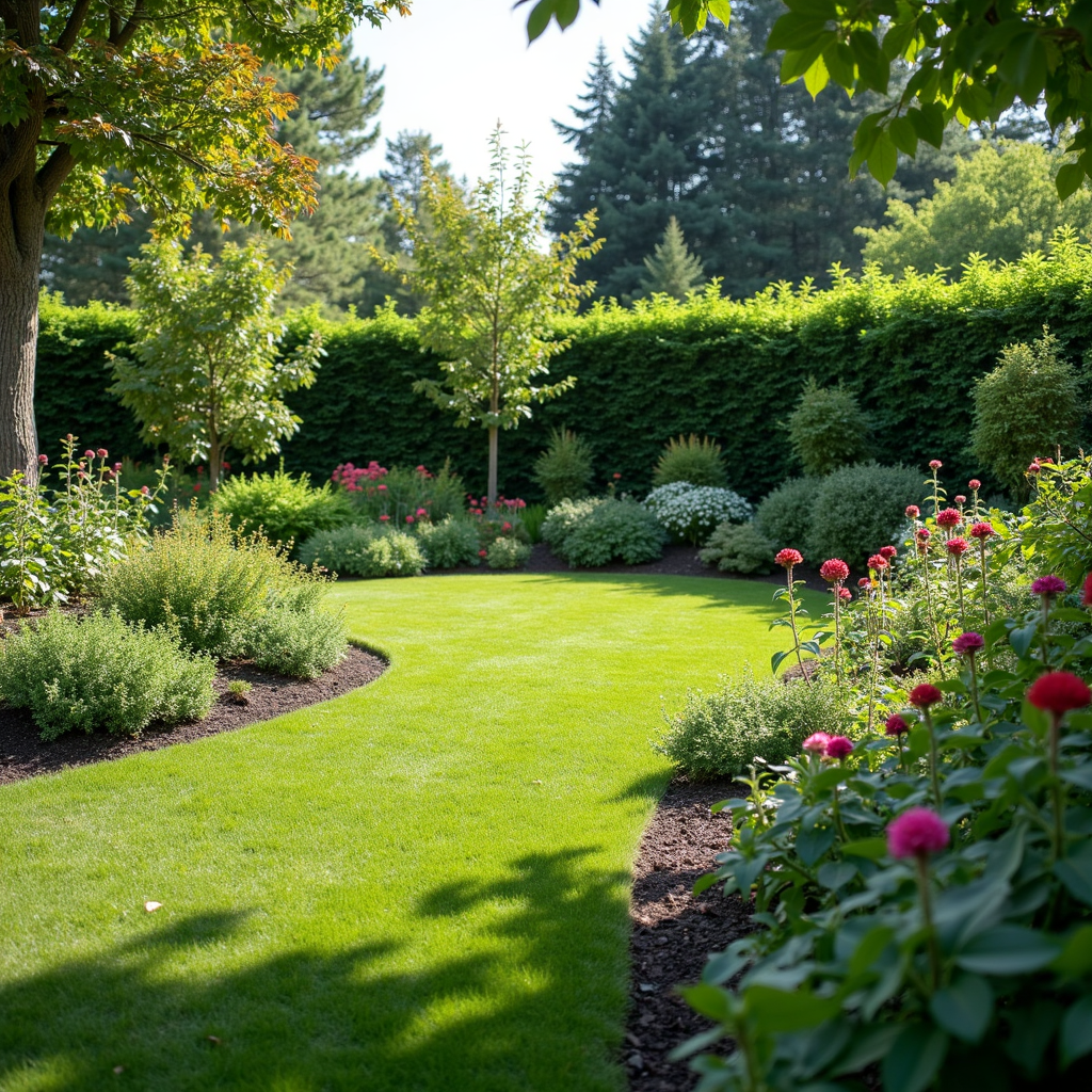 Moderner Garten mit Steinplatten und klaren Linien